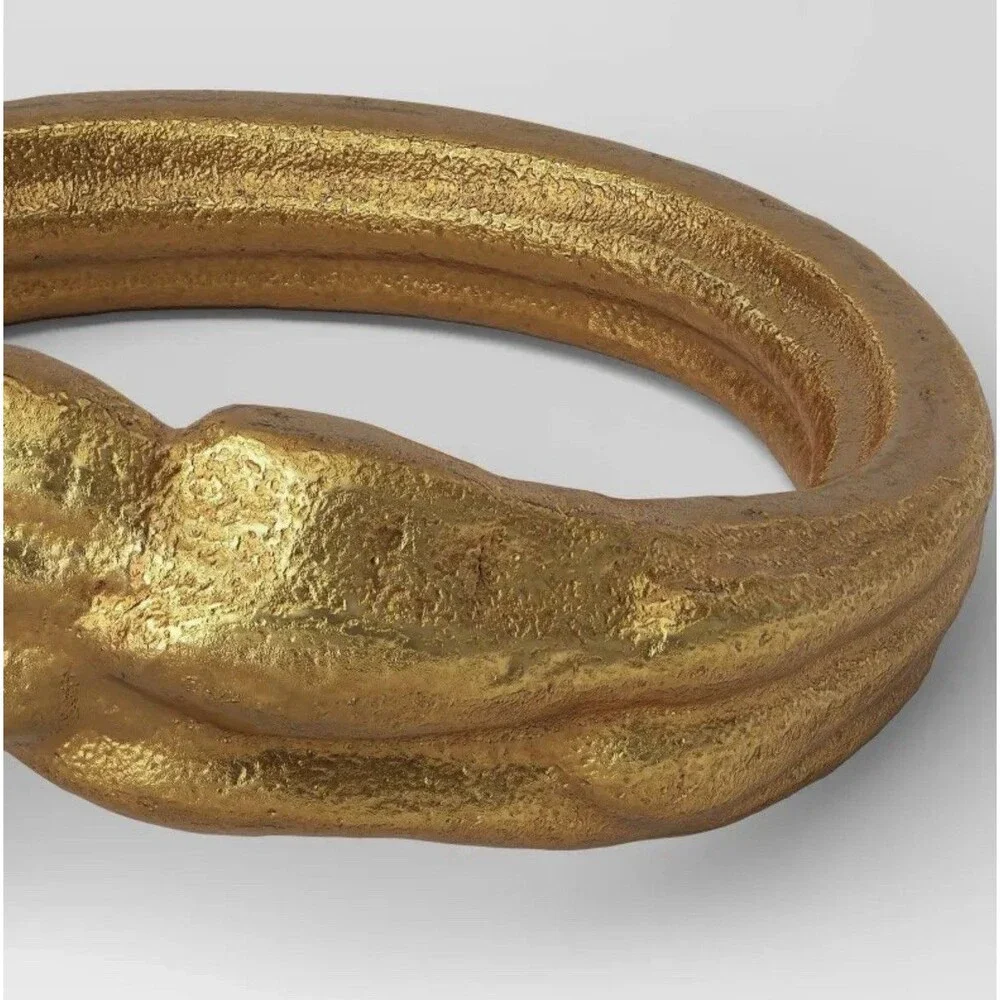 Napkin Rings Set of 6 Brass/Gold-Toned Metal Asparagus Threshold NWT